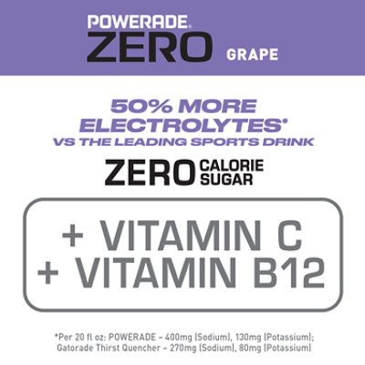 POWERADE Sports Drink Electrolyte Enhanced Zero Sugar Grape - 8-20 Fl. Oz. - Image 4