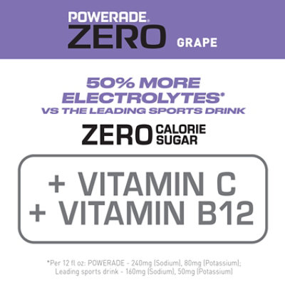 POWERADE Sports Drink Electrolyte Enhanced Zero Sugar Grape - 8-20 Fl. Oz. - Image 5