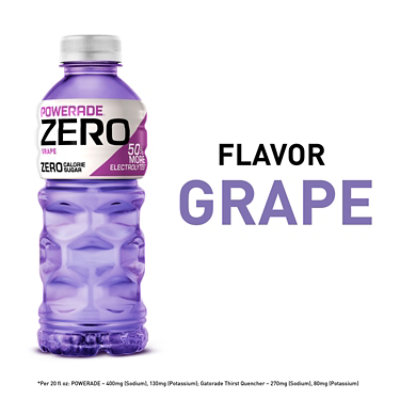 POWERADE Sports Drink Electrolyte Enhanced Zero Sugar Grape - 8-20 Fl. Oz. - Image 2