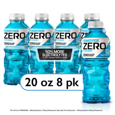 POWERADE Zero Mixed Berry Electrolyte Sports Drink Bottles Pack - 8-20 Fl. Oz.