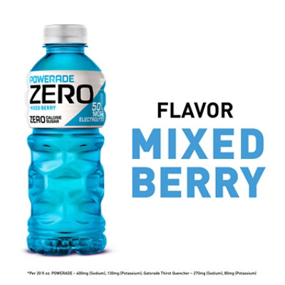 POWERADE Sports Drink Electrolyte Enhanced Zero Sugar Mixed Berry - 8-20 Fl. Oz. - Image 2