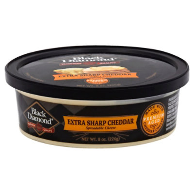 Black Diamond Spreadable Cheese Extra Sharp Cheddar - 8 Oz