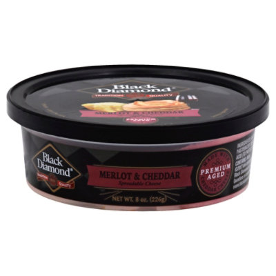 Black Diamond Cheese Food Spreadable Merlot & Cheddar - 8 Oz