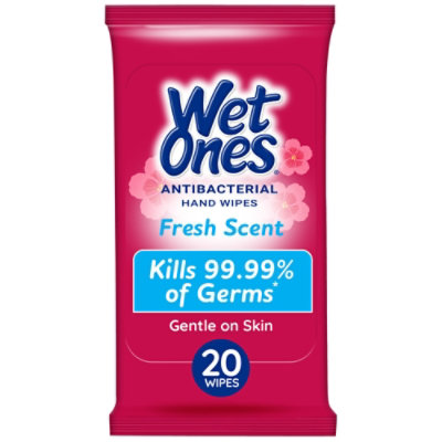 Wet Ones Fresh Scent Antibacterial Hand Wipes Travel Pack - 20 Count