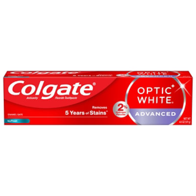 Colgate Optic White Advanced Teeth Whitening Toothpaste Icy Fresh - 4.5 Oz - Image 1