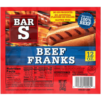 Bar-S Franks Premium Beef Original- 12 Oz - Image 3