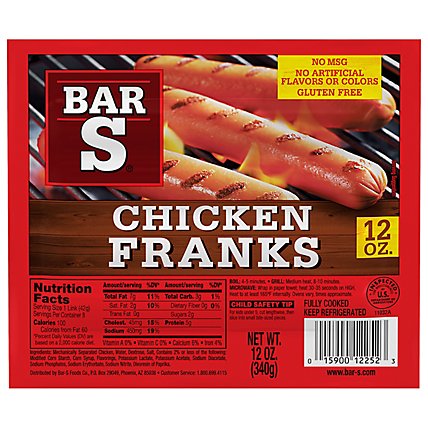 Bar-S Franks Chicken - 12 Oz - Image 1