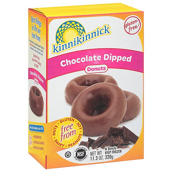 Kinnikinnick Donuts Gluten Free Chocolate Dipped - 6 Count