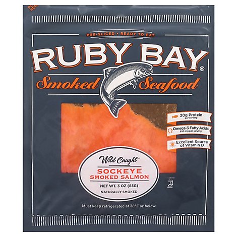 Ruby Bay Salmon Sockeye Sliced - 3 Oz