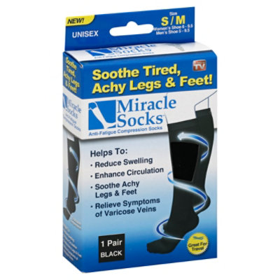 Miracle Socks Socks Unisex S/M Black - Each