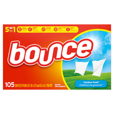 Bounce Fabric Softener Dryer Sheets Outdoor Fresh - 105 Count