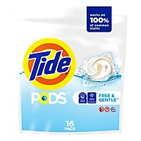 Tide PODS Free & Gentle Liquid Laundry Detergent Pacs - 16 Count - Image 1