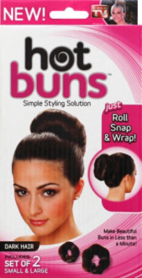 Hot Buns Hair Accessory Small & Large Dark Hair - Each - Image 2