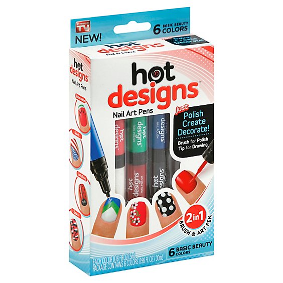 Hot Designs Nail Art Pens Basic Beauty - Each - Vons