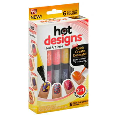 Hot Designs Nail Art Pens Glitz Glam - Each