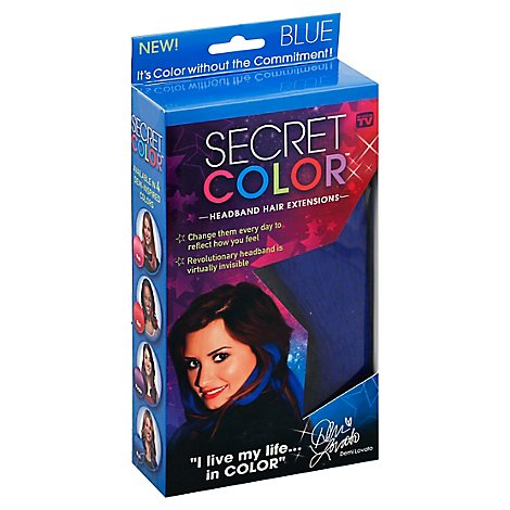 Secret Color Hair Extensions Headband Blue - Each