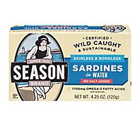 Season Sardines Skinless & Boneless In Water - 4.25 Oz