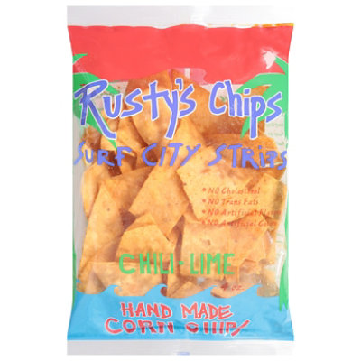 Rustys Corn Chips Chili Lime - 4 Oz