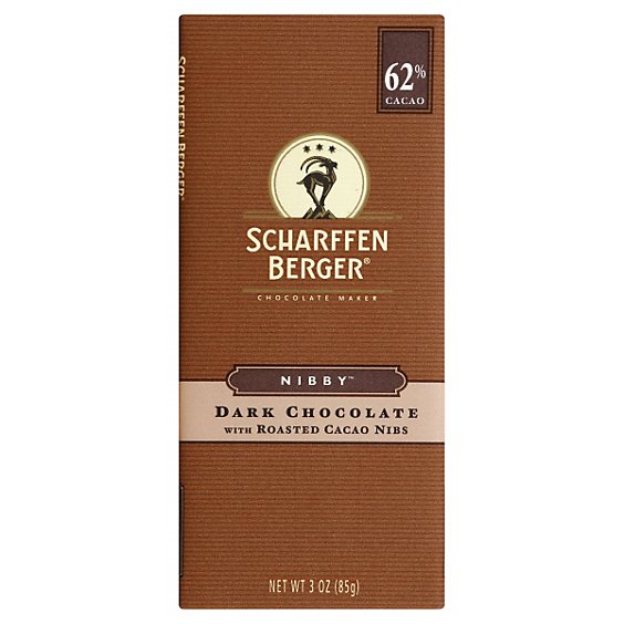 Scharffen Berger Dark Chocolate Nibby 62% Cacao - 3 Oz