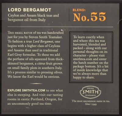 Steven Smith Teamaker Tea Lord Bergamot No. 55 15 Count - 1.2 Oz - Image 4