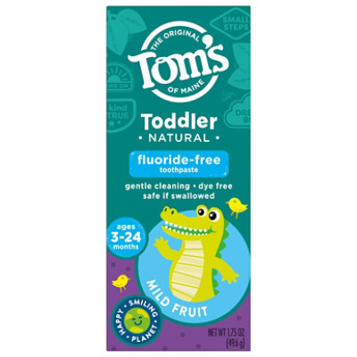 Toms Of Maine Toothpaste Toddler Training Mild Fruit Fluoride-Free - 1.75 Oz - Image 3