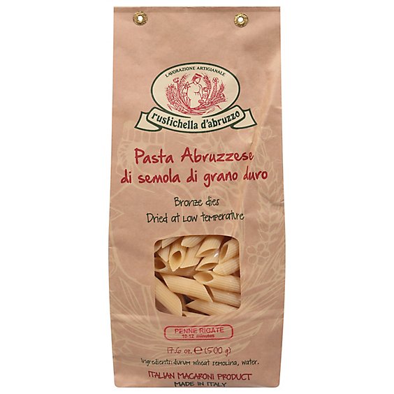 Rustichella D Abruzzo Pasta Penne Rigate Bag - 17.6 Oz