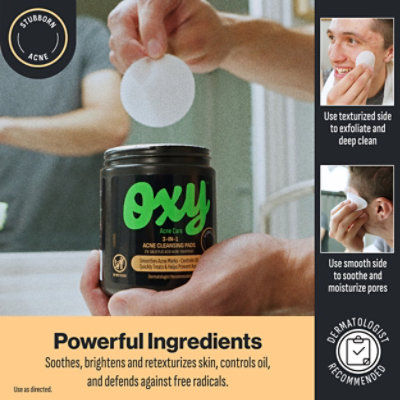 Oxy 3-IN-1 Acne Facial Cleansing Pads, Maximum Strength 2% Salicylic Acid Stubborn Acne - 90 Count - Image 4