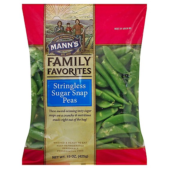 Manns Family Favorites Stringless Sugar Snap Peas - 15 Oz