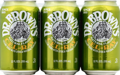 Dr Brown Soda-Cans-Cel Ray Caffeine Free - 6-12 Fl. Oz. - Image 2