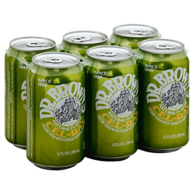 Dr Brown Soda-Cans-Cel Ray Caffeine Free - 6-12 Fl. Oz. - Image 1