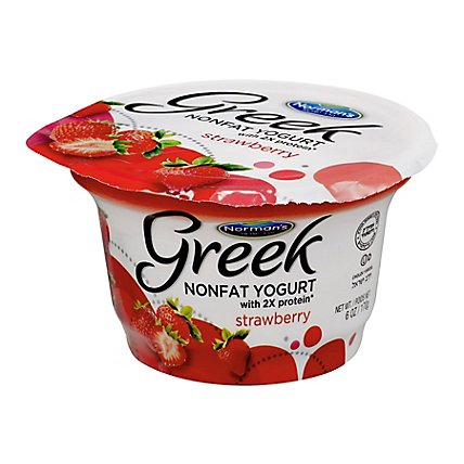 Normans Strawberry Greek Yogurt - 6 Oz - Image 1