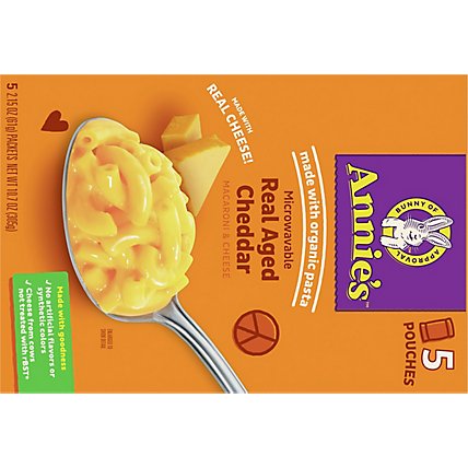 Annies Homegrown Mac & Cheese Microwavable with Real Aged Cheddar Box - 5-2.15 Oz - Image 6