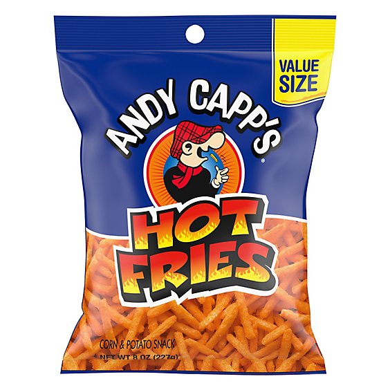 Andy Capp's Big Bag Hot Fries, 8 oz, 8 Pack