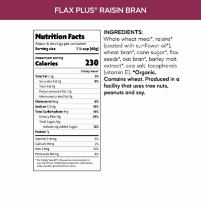 Nature's Path Organic Flax Plus Raisins Breakfast Cereal - 14 Oz - Image 4