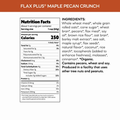 Nature's Path Organic Flax Plus Maple Pecan Crunch Cereal - 11.5 Oz - Image 4