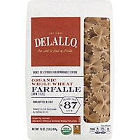 DeLallo Pasta Organic 100% Whole Wheat No. 87 Farfalle Bag - 16 Oz - Image 2