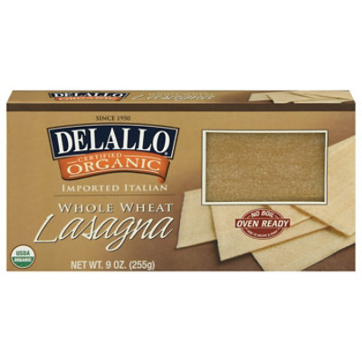 DeLallo Pasta Organic 100% Whole Wheat Lasagna Box - 9 Oz - Image 3