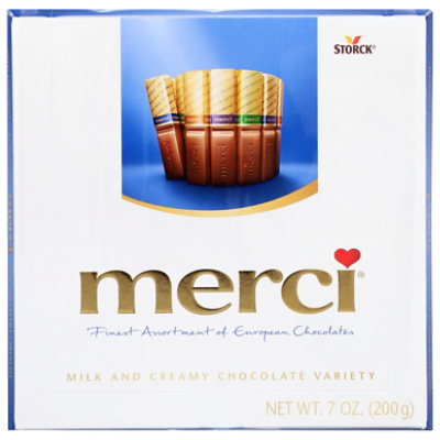 Merci Finest Assorted Milk Chocolate Candy Gift Box - 7.04 Oz - Image 1