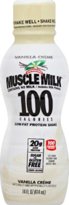 MUSCLE MILK 100 Calories Protein Shake Low-Fat Vanilla Creme - 14 Fl. Oz. - Image 2