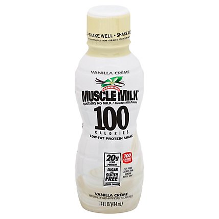 MUSCLE MILK 100 Calories Protein Shake Low-Fat Vanilla Creme - 14 Fl. Oz. - Image 1