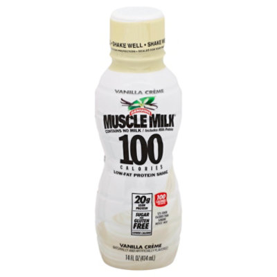 MUSCLE MILK 100 Calories Protein Shake LowFat Vanilla Creme 14 Fl. Oz. Haggen