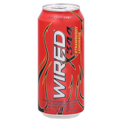 Wired X-344 Strawberry Lemonade Energy Drink - 16 Oz - Image 3