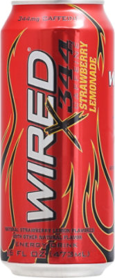 Wired X-344 Strawberry Lemonade Energy Drink - 16 Oz - Image 2