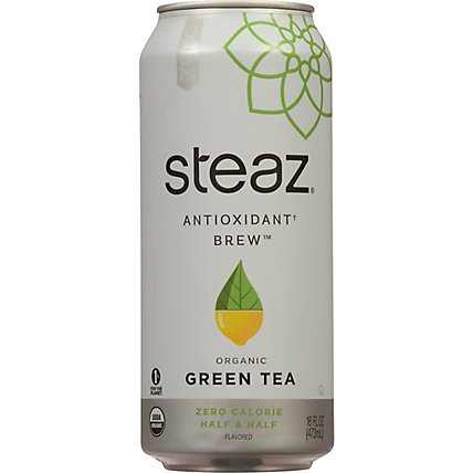 steaz Iced Green Tea Zero Calorie Half & Half Green Tea with Lemonade - 16 Fl. Oz. - Image 2