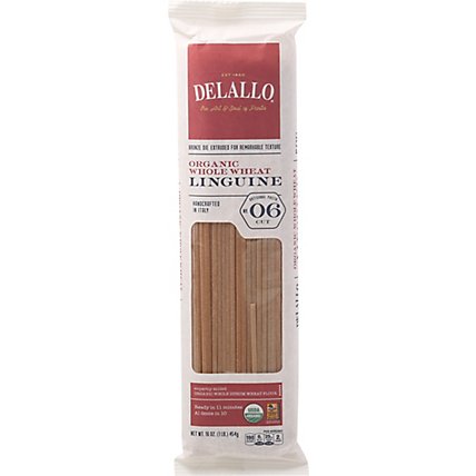 DeLallo Pasta Organic 100% Whole Wheat No. 6 Linguine Pack - 16 Oz - Image 2