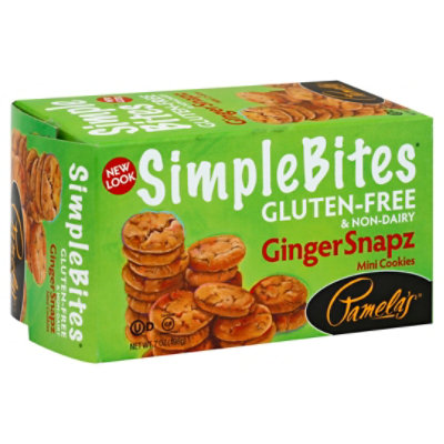 Pamelas Cookies Gluten-Free Simple Bites Ginger Snapz Mini - 7 Oz