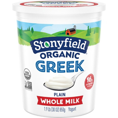 Stonyfield Organic Greek Whole Milk Yogurt Plain - 30 Oz - Image 1