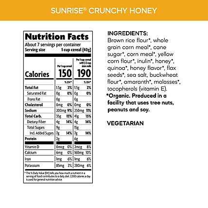 Nature's Path Organic Sunrise Crunchy Honey Gluten Free Breakfast Cereal - 10.6 Oz - Image 4