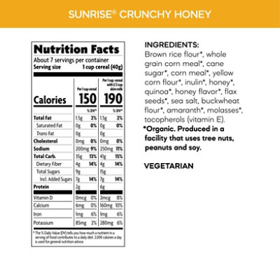 Nature's Path Organic Sunrise Crunchy Honey Gluten Free Breakfast Cereal - 10.6 Oz - Image 3