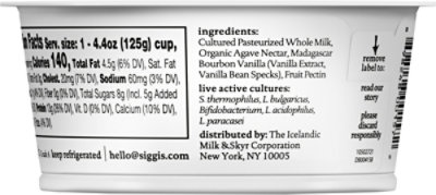 siggi's Vanilla Icelandic Skyr Whole Milk Yogurt - 4.4 Oz - Image 6